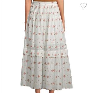 Iman Pleated Floral Midi Skirt